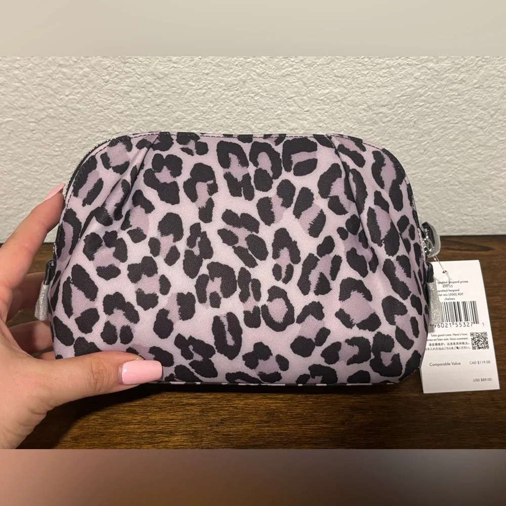 Kate Spade Lavender and Black Leopard Cosmetic Bag - Picture 8 of 10